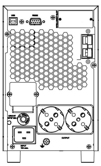 Задняя панель ИБП ELTENA Monolith E3000LT 