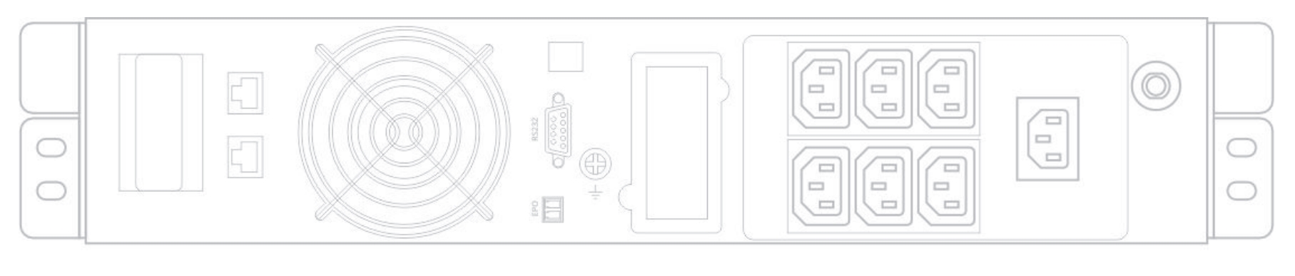 Задняя панель ИБП HIDEN Expert 