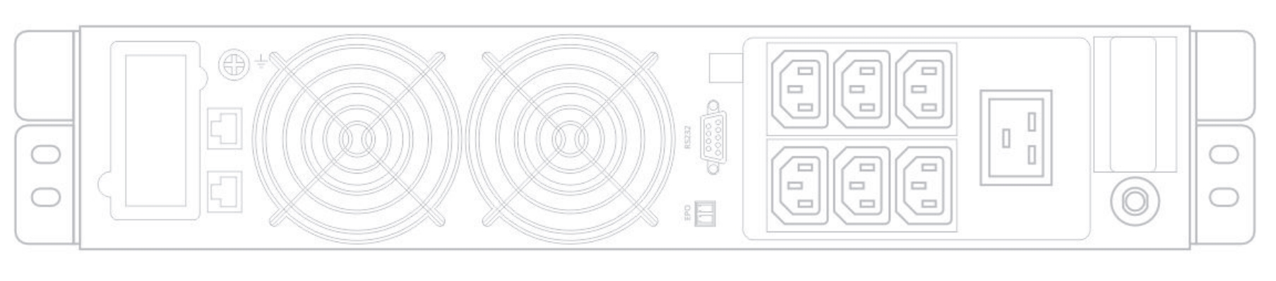 Задняя панель ИБП HIDEN Expert 