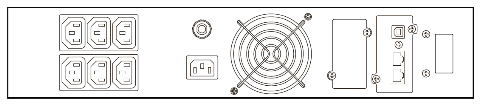 Задняя панель ИБП ИМПУЛЬС ЮНИОР ПРО 1000 РТ 
