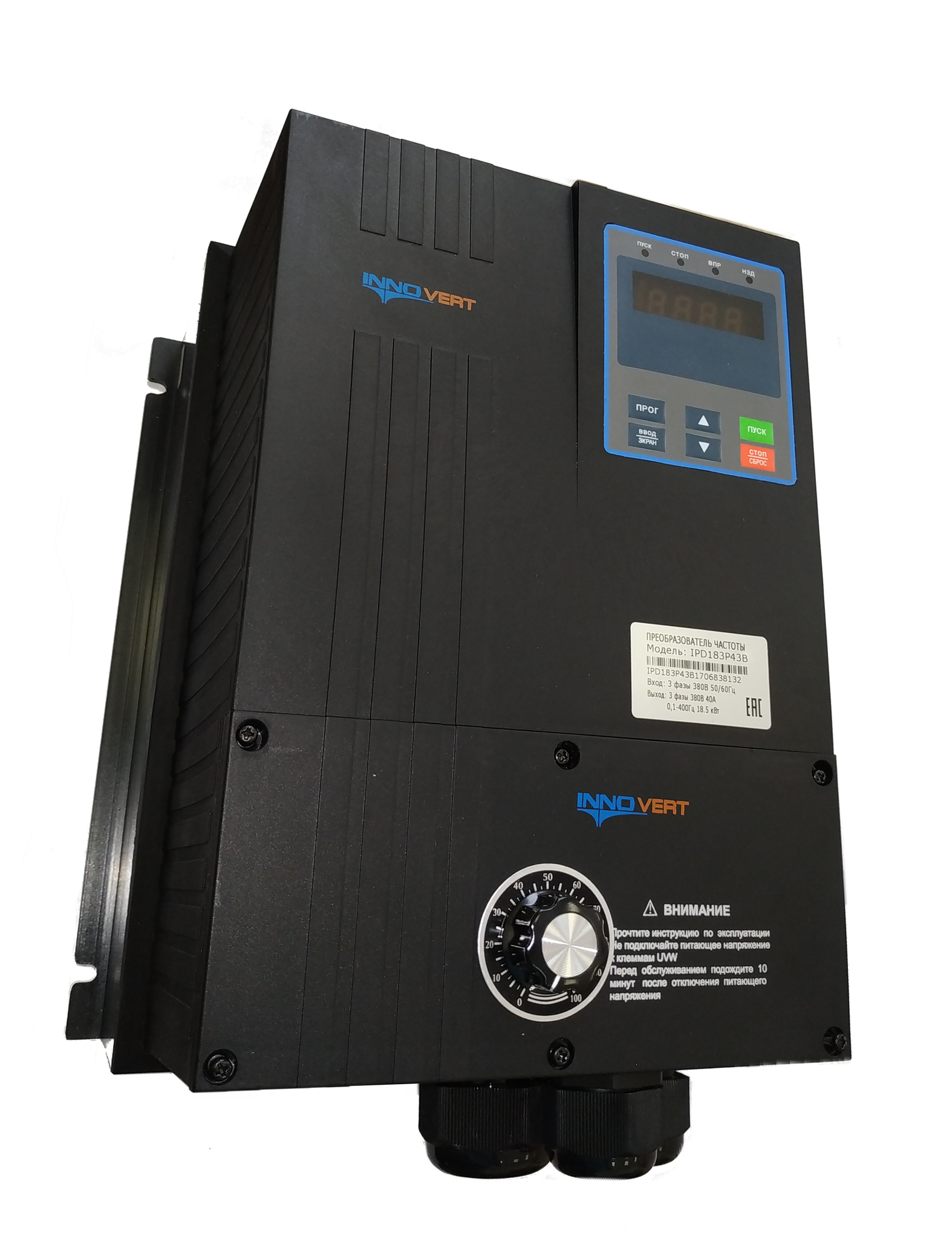 Преобразователь частоты пыле- влагозащищенный INNOVERT IPD453P43B-VR, 380В, 45кВт, 90А, IP 54
