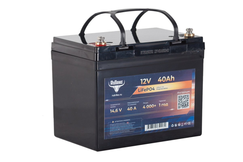 Аккумулятор Rutrike LiFePO4 12V 40Ah 40A