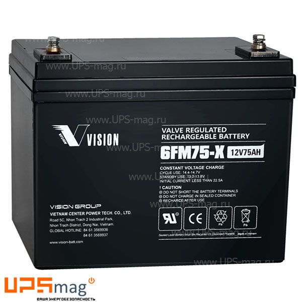 Аккумулятор Vision 6FM75-X