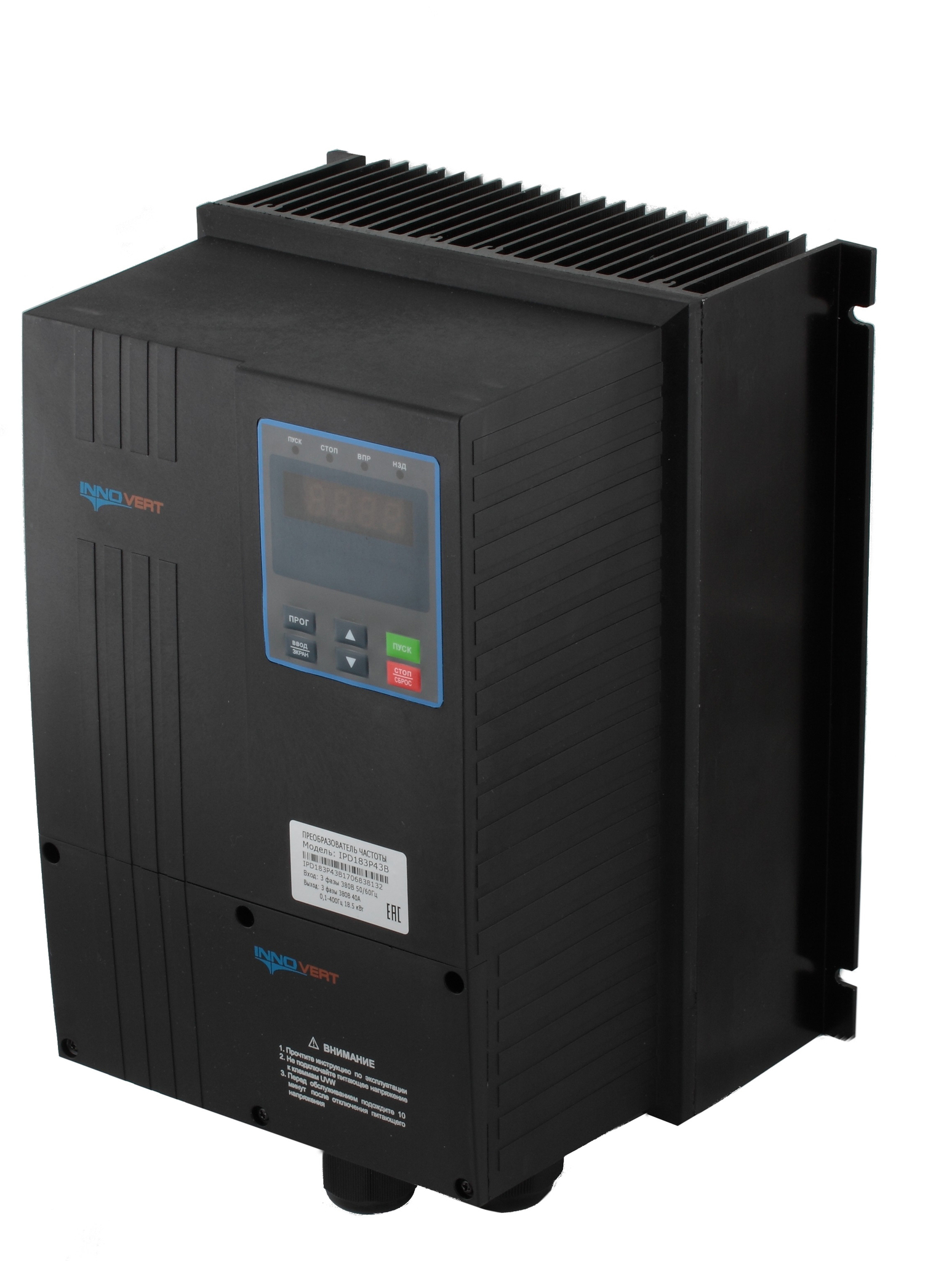 Преобразователь частоты пыле- влагозащищенный INNOVERT IPD153P43B, 380В, 15кВт, 33А, IP 54