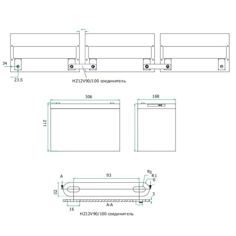Аккумулятор Haze HZB12-100