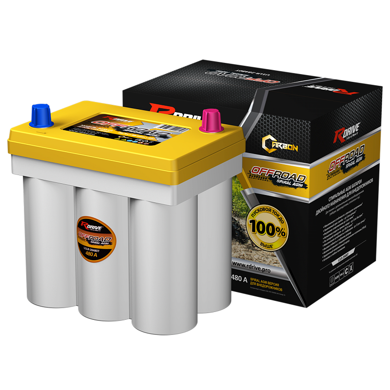 Спиральный аккумулятор RDrive OFFROAD SPIRAL AGM U1LR-28480T