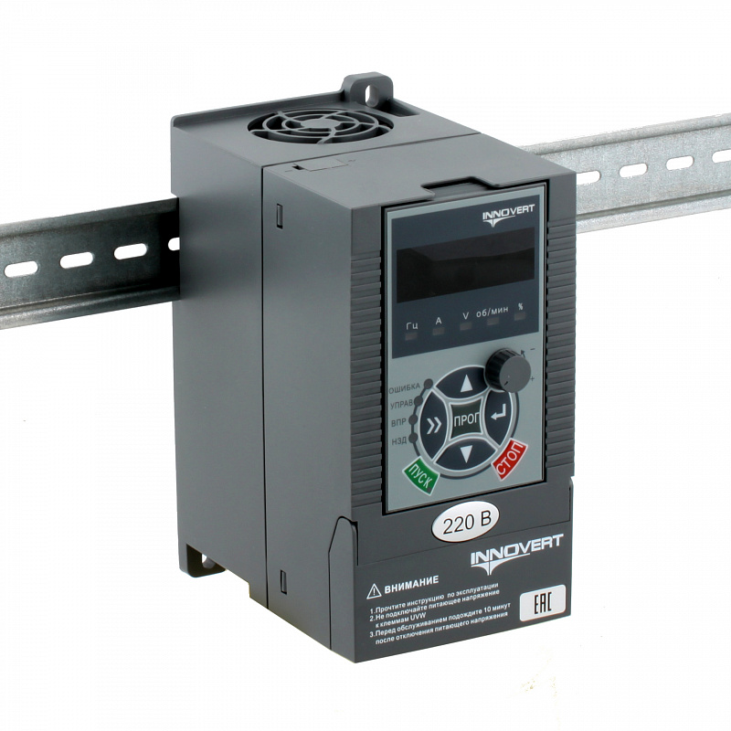 Преобразователь частоты векторный INNOVERT ITD401U21B2, 220В, 0,4кВт, 2,5А