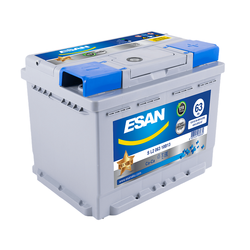 ESAN EFB Start-Stop S L2 063 10B13, 63 Ач, L2 DIN EFB, 0/1