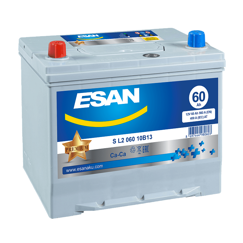 ESAN SMF S L2 060 10B13, 60 Ач, L2 DIN, 0/1