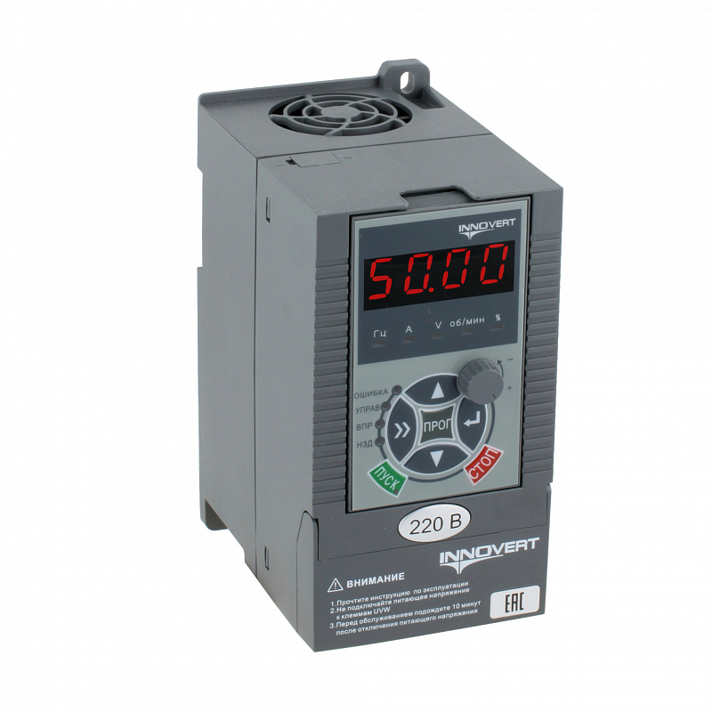 Преобразователь частоты векторный INNOVERT ITD222U21B2, 220В, 2,2кВт, 10А