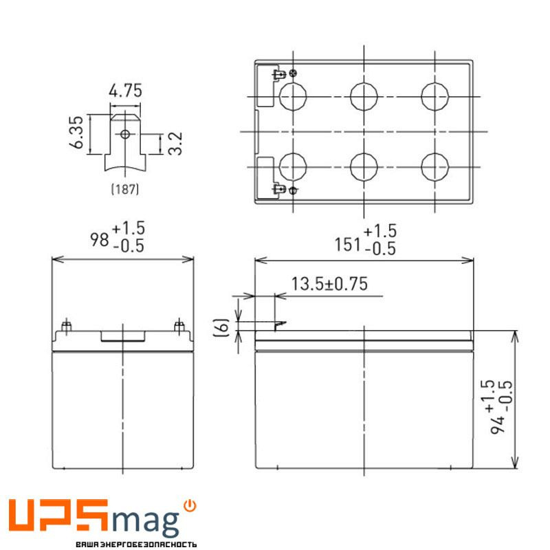 Аккумулятор Panasonic LC-RA1215P