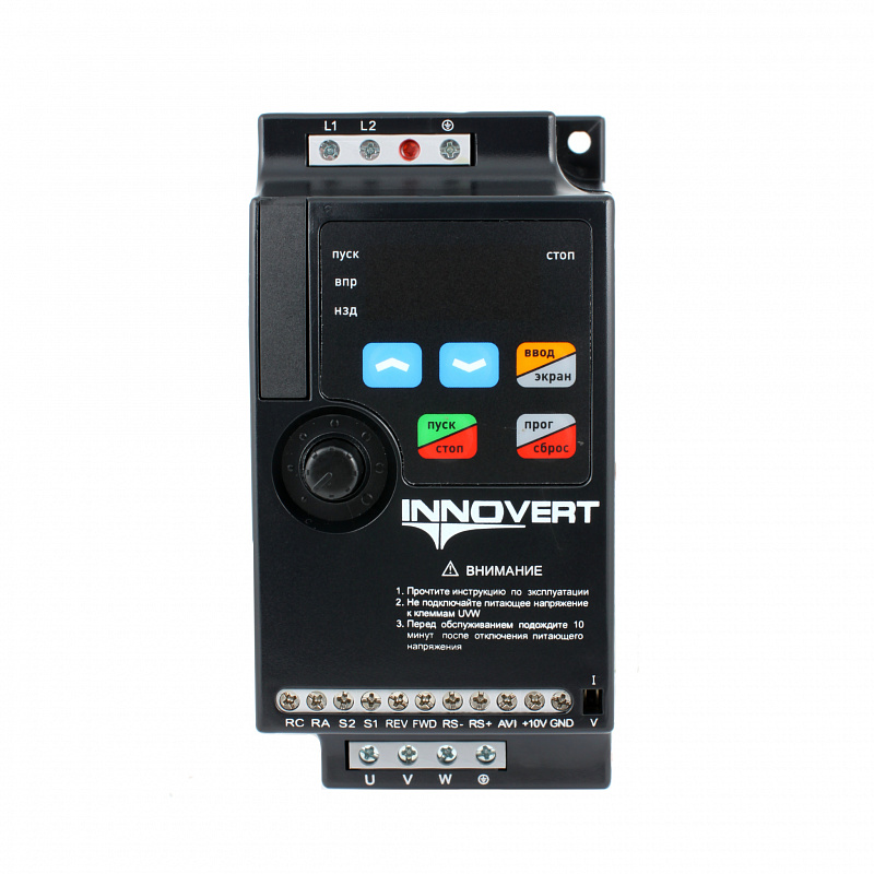 Преобразователь частоты для вентиляторов (преднастроенный) INNOVERT VENT IVD401A21E, 220В, 0,4кВт