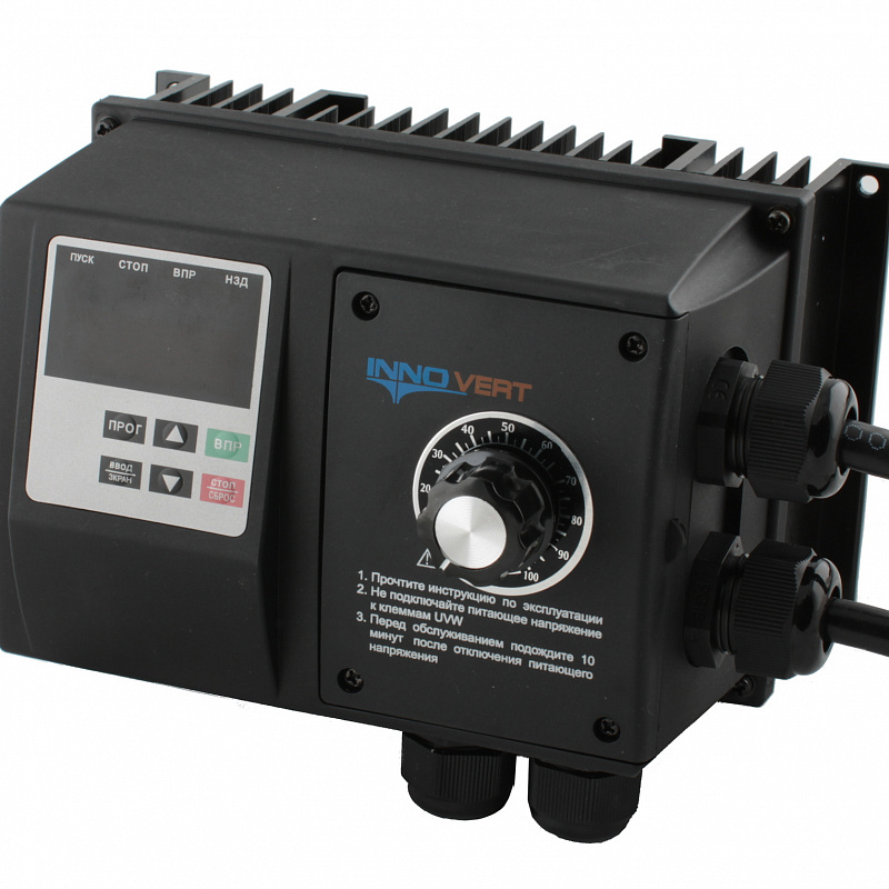 Преобразователь частоты пыле- влагозащищенный INNOVERT IPD551P43B-VR, 380В, 0,55кВт, 2А, IP 54