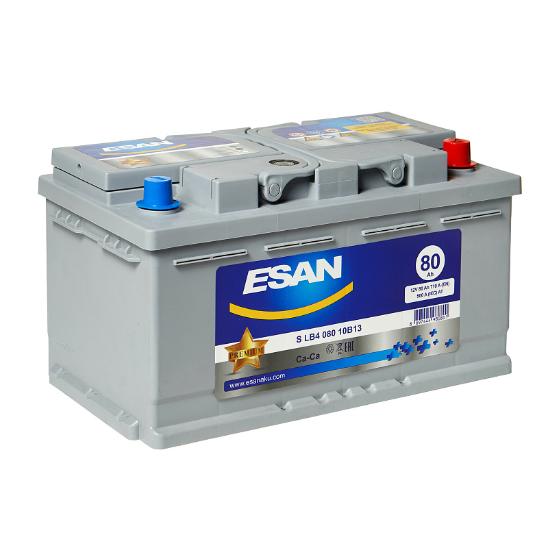 ESAN SMF S LB4 080 10B13, 80 Ач, LB4 DIN, 0/1
