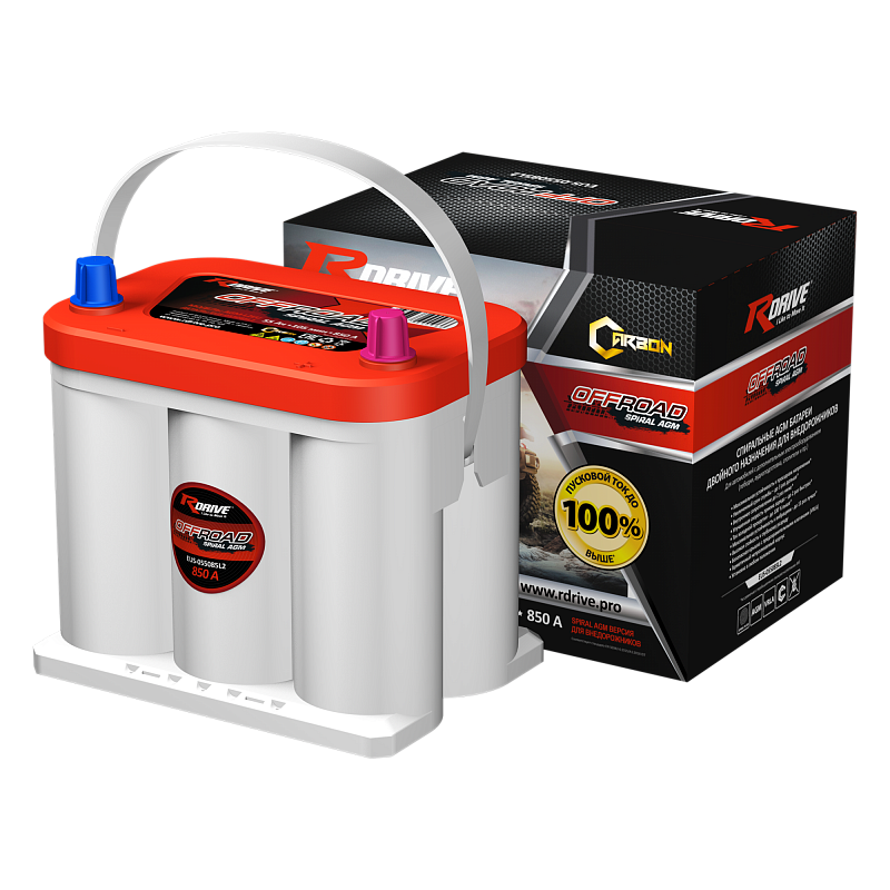 Спиральный аккумулятор RDrive OFFROAD SPIRAL AGM EUS-055085L2
