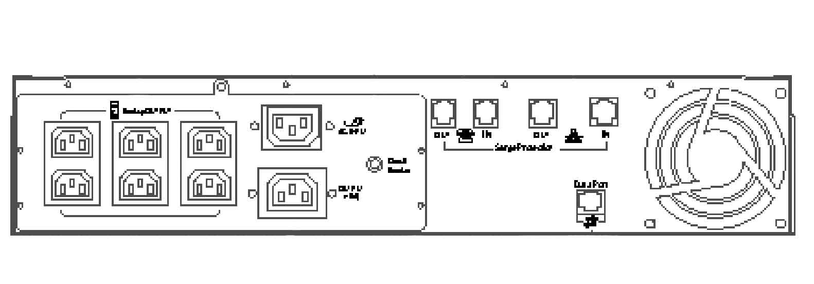 Задняя панель ИБП ELTENA Smart Station RT2000